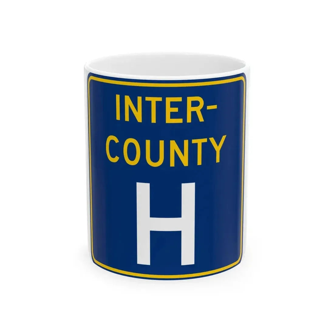 Inter County Route H MN (Minnesota) (Road Sign) White Coffee Mug 11oz - Go Mug Yourself