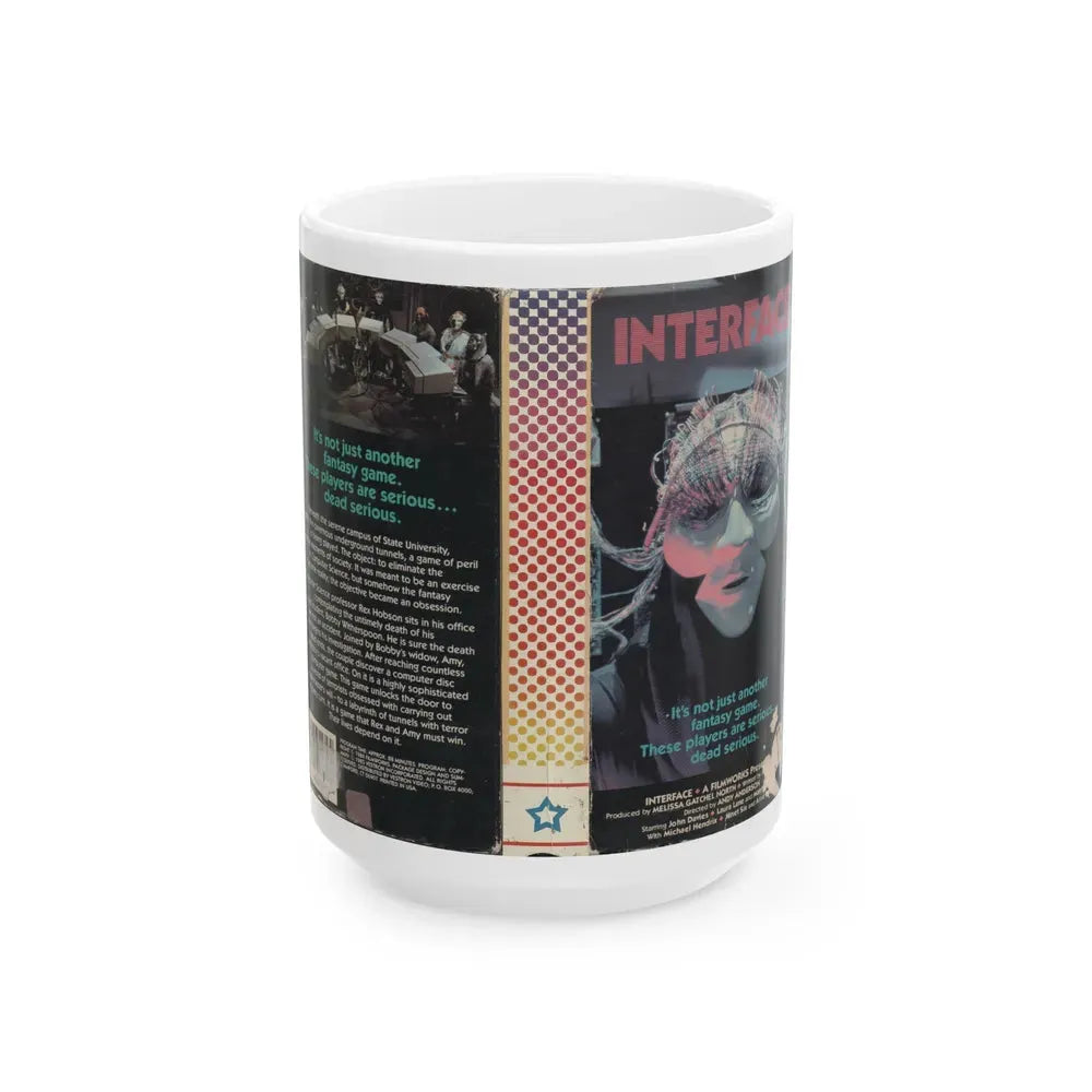 INTERFACE (VHS COVER) - White Coffee Mug 15oz - Go Mug Yourself