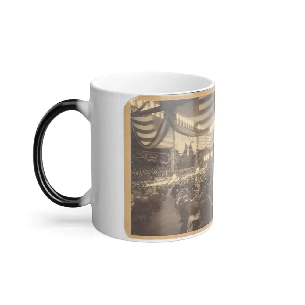Interior View of a Large Convention Hall Filled With People Sitting in Chairs (U.S. Civil War) Color Changing Coffee Mug 11oz - Go Mug Yourself
