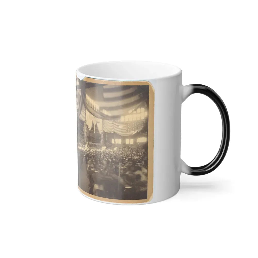 Interior View of a Large Convention Hall Filled With People Sitting in Chairs (U.S. Civil War) Color Changing Coffee Mug 11oz - Go Mug Yourself