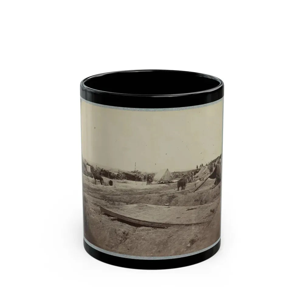 Interior View Of Rebel Fort In Front Of Petersburg Works, Manned By Cowan's Independent Battery, 1st N.Y., 24th June, 1864 (U.S. Civil War) Black Coffee Mug 11oz - Go Mug Yourself