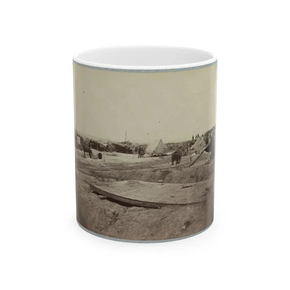 Interior View Of Rebel Fort In Front Of Petersburg Works, Manned By Cowan's Independent Battery, 1st N.Y., 24th June, 1864 (U.S. Civil War) White Coffee Mug 11oz - Go Mug Yourself