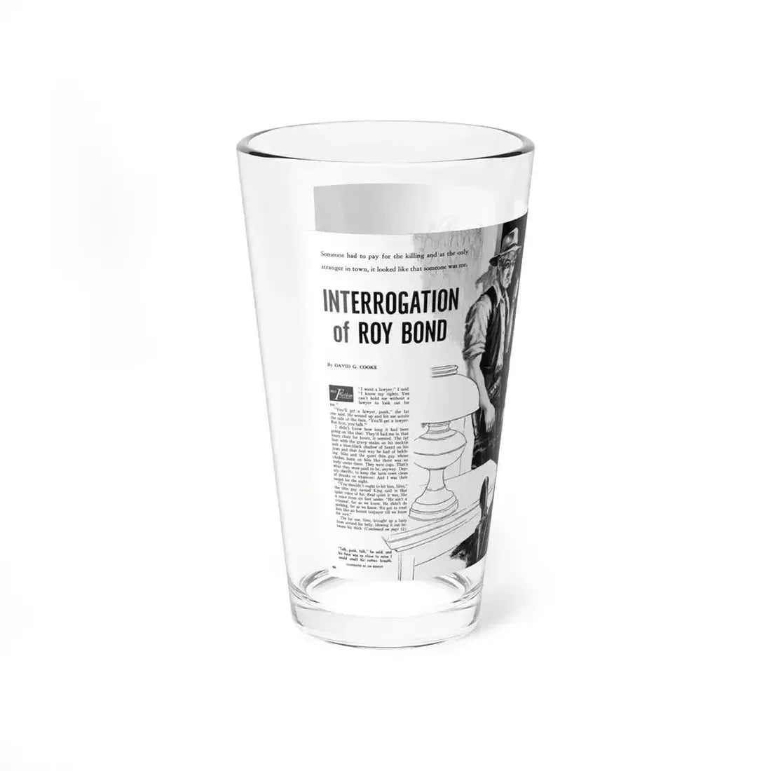 Interrogation of Roy Bond, Male magazine, September 1956 - Pint Glass 16oz - Go Mug Yourself