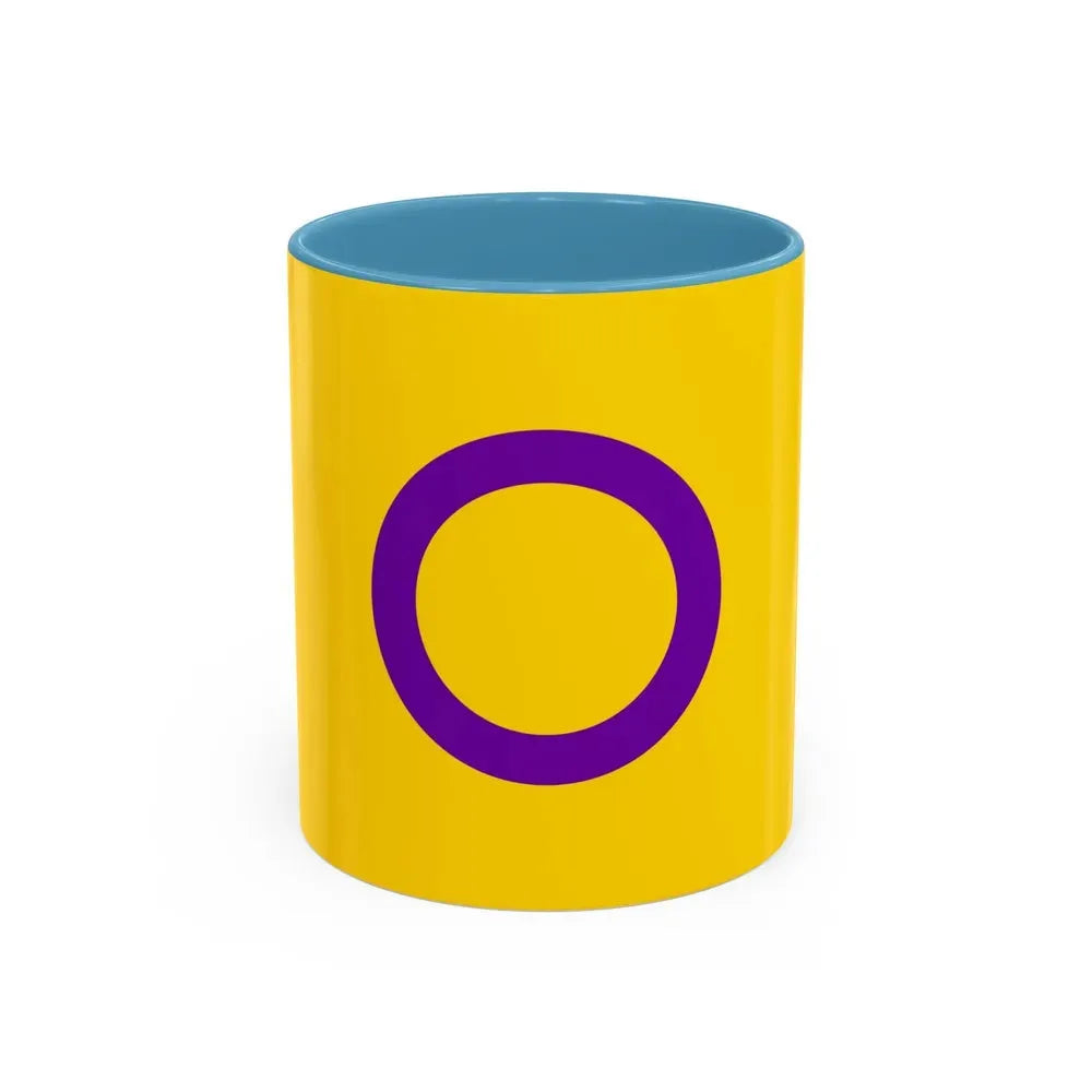 Intersex Pride Flag - Accent Coffee Mug 11oz Light Blue - Go Mug Yourself