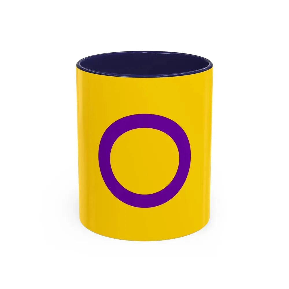 Intersex Pride Flag - Accent Coffee Mug 11oz Navy - Go Mug Yourself