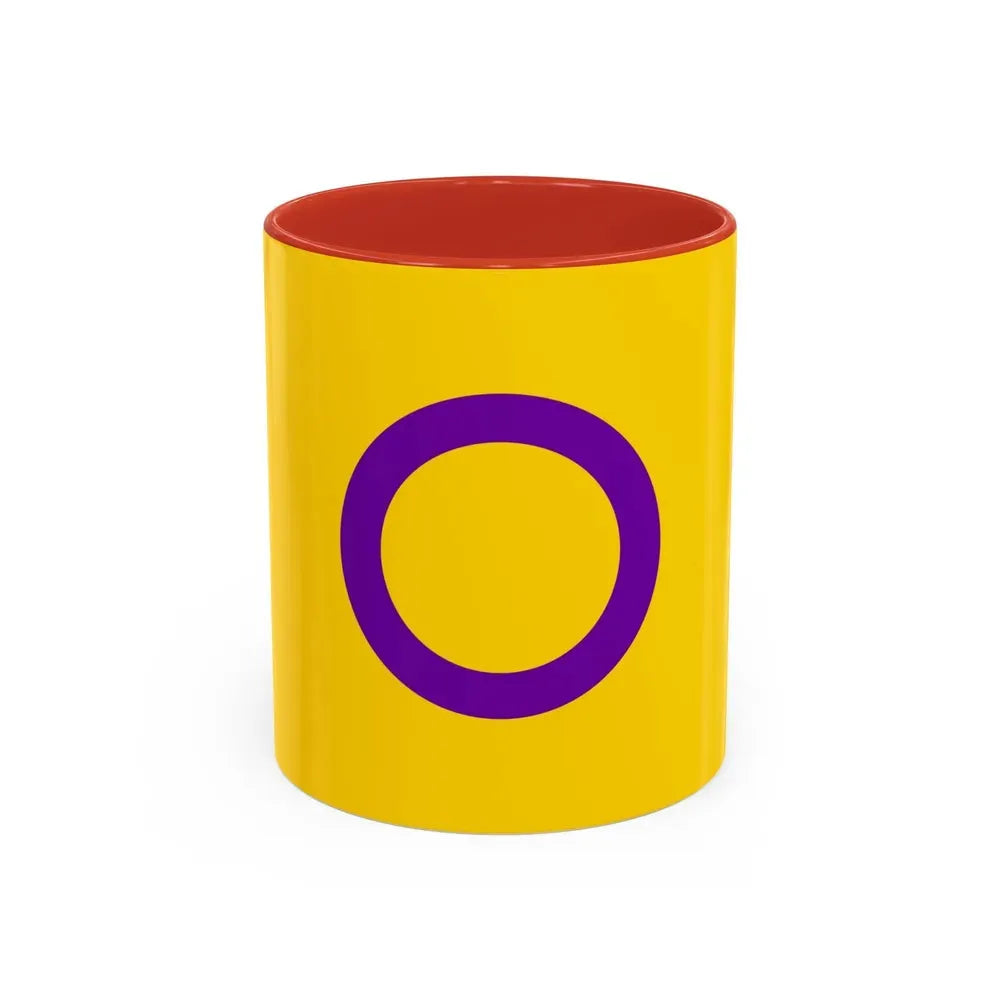 Intersex Pride Flag - Accent Coffee Mug 11oz Red - Go Mug Yourself