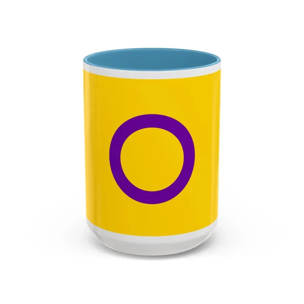 Intersex Pride Flag - Accent Coffee Mug 15oz Light Blue - Go Mug Yourself
