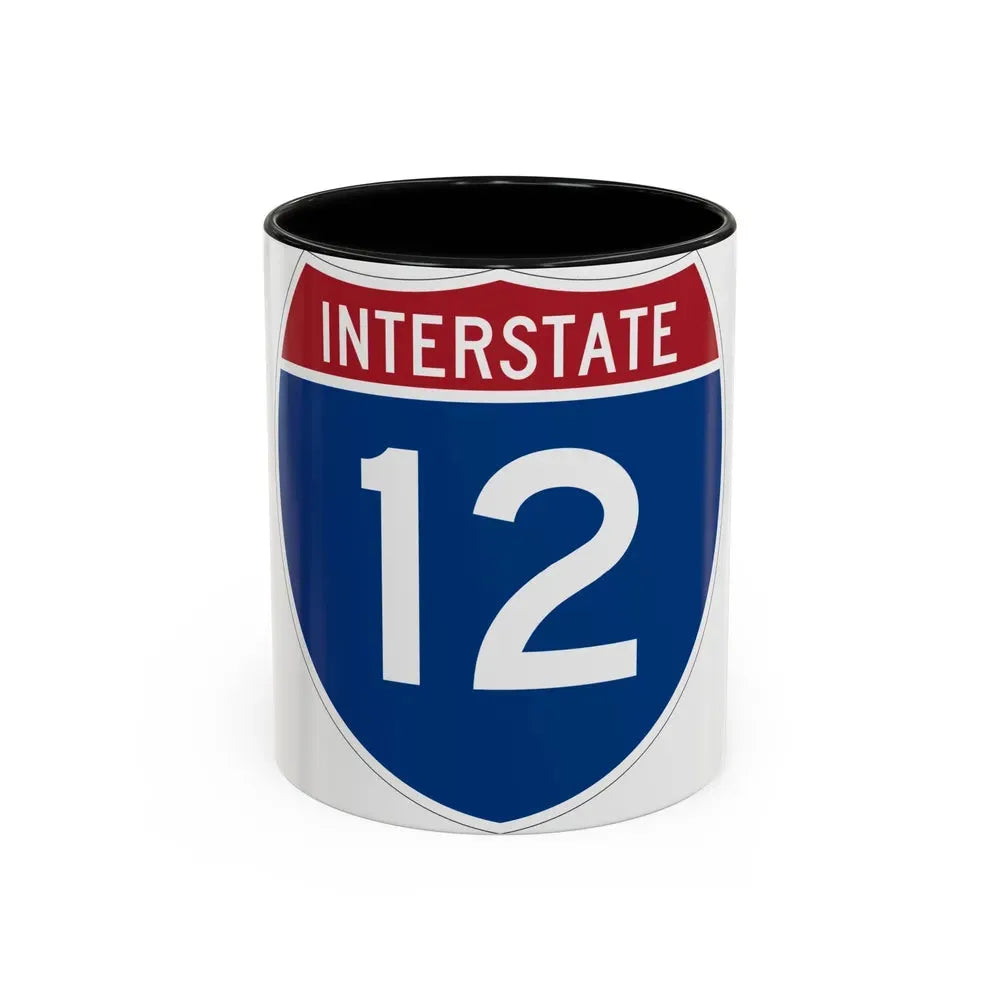 Interstate 12 (U.S. Highways) Accent Coffee Mug 11oz Black - Go Mug Yourself