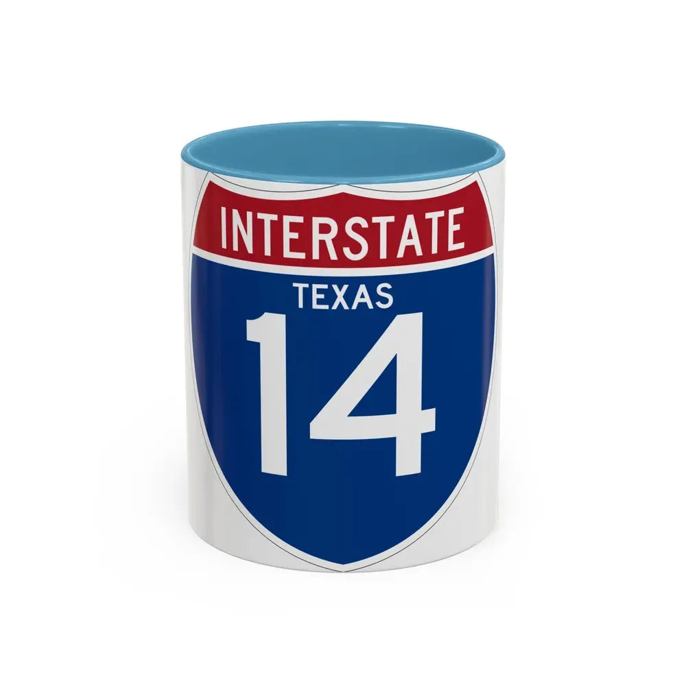 Interstate 14 (U.S. Highways) Accent Coffee Mug 11oz Light Blue - Go Mug Yourself