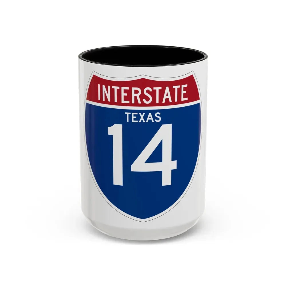 Interstate 14 (U.S. Highways) Accent Coffee Mug 15oz Black - Go Mug Yourself