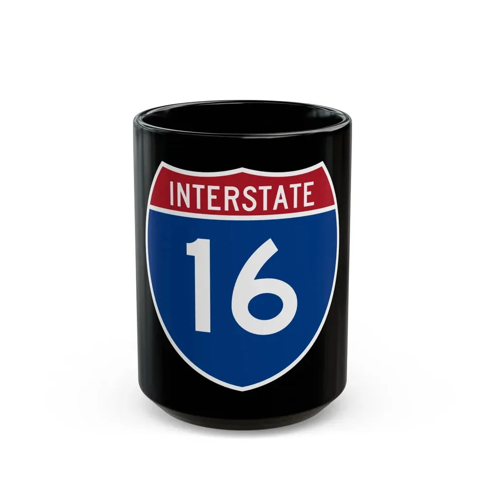 Interstate 16 (U.S. Highways) Black Coffee Mug 15oz - Go Mug Yourself