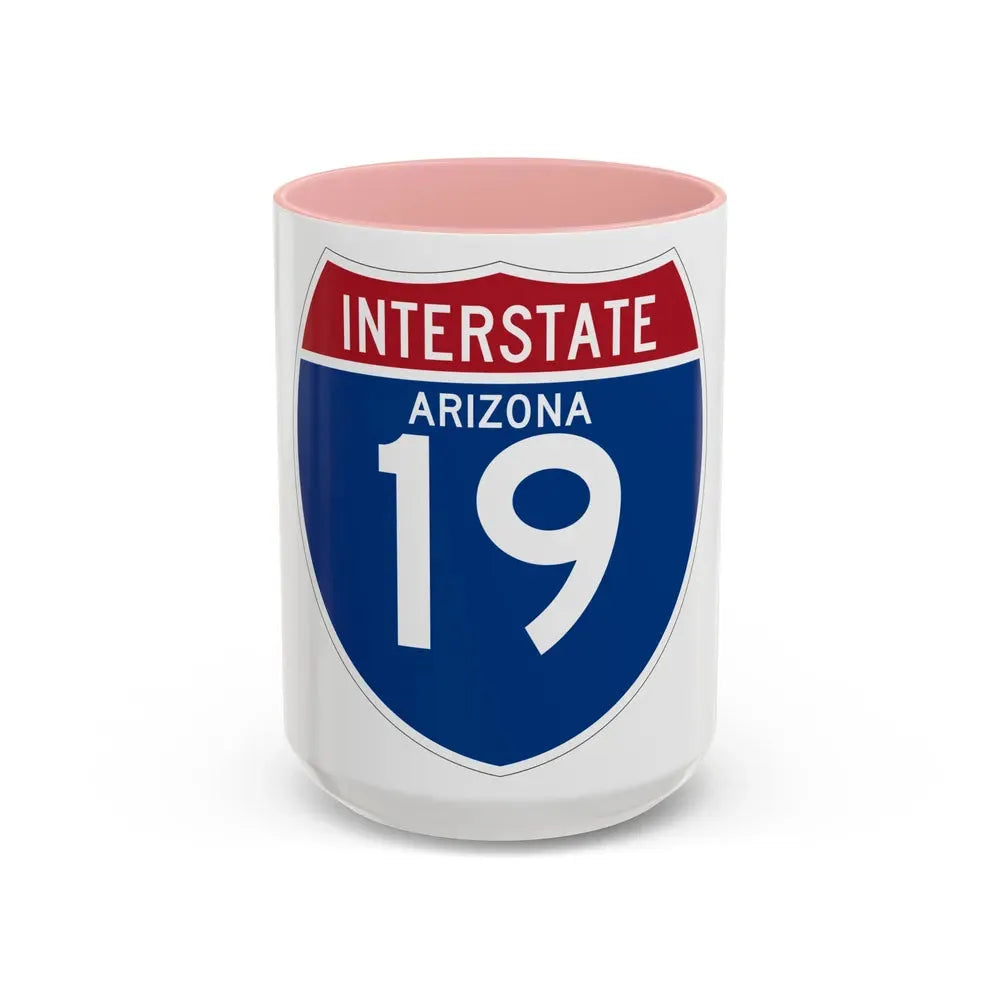 Interstate 19 (U.S. Highways) Accent Coffee Mug 15oz Pink - Go Mug Yourself