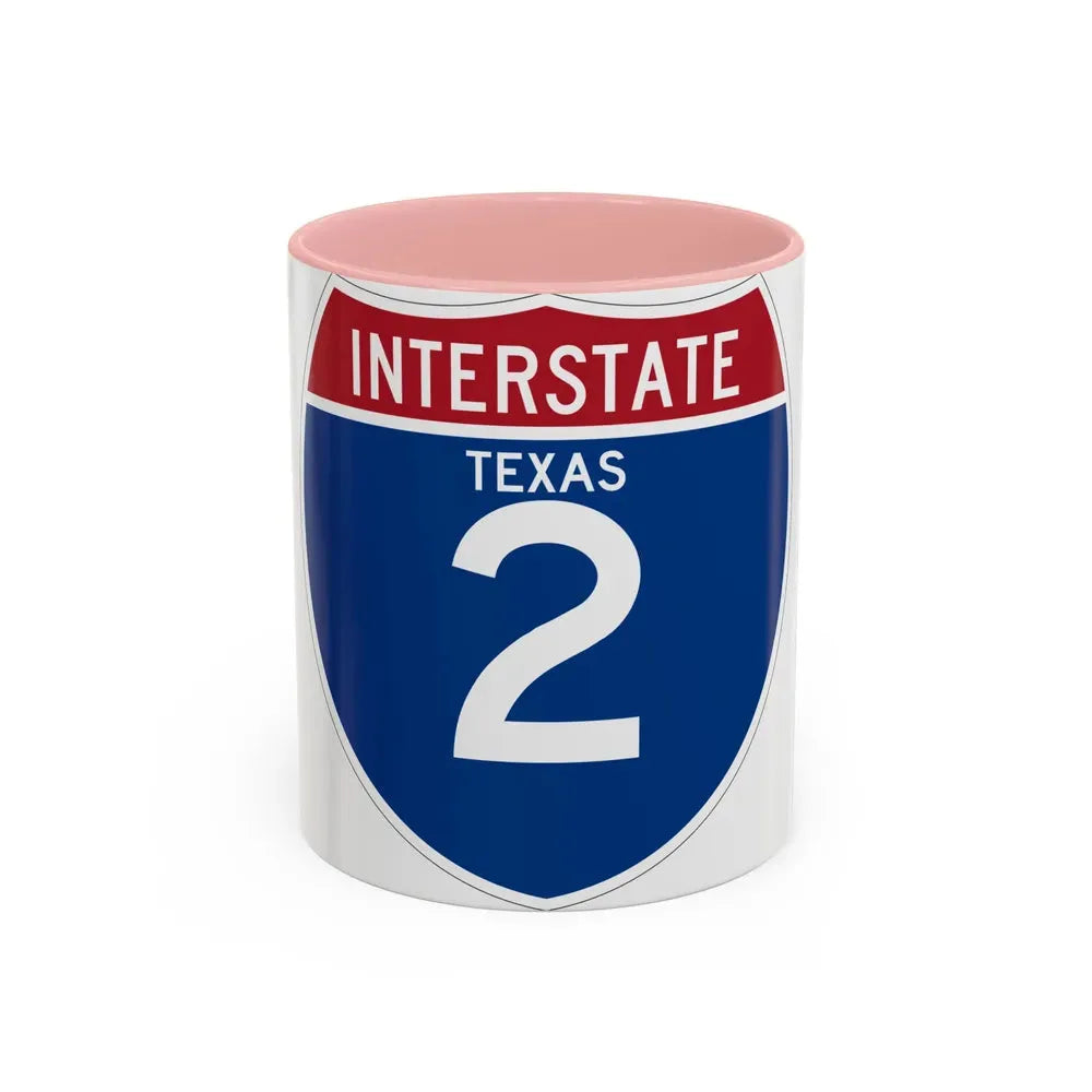 Interstate 2 (U.S. Highways) Accent Coffee Mug 11oz Pink - Go Mug Yourself