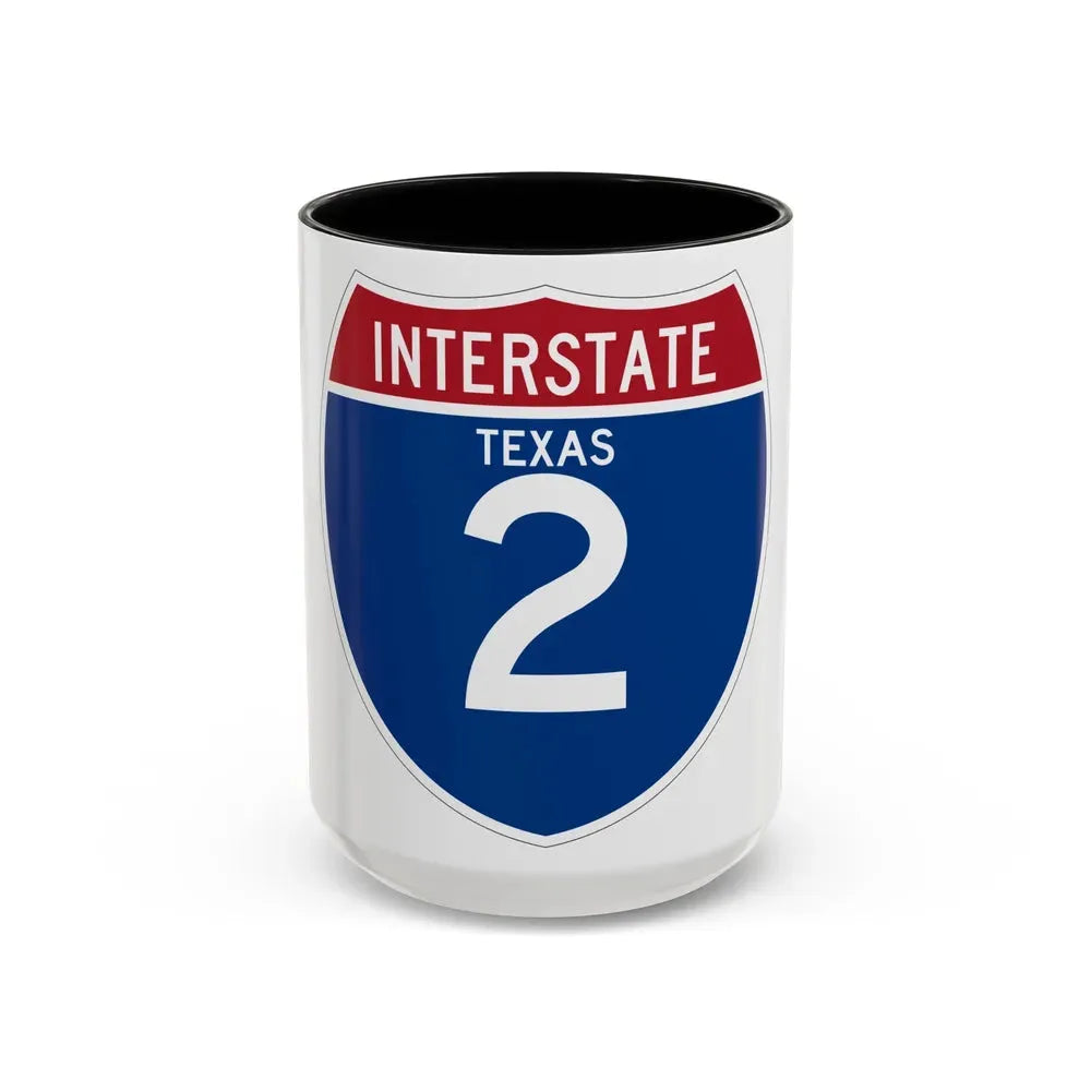 Interstate 2 (U.S. Highways) Accent Coffee Mug 15oz Black - Go Mug Yourself
