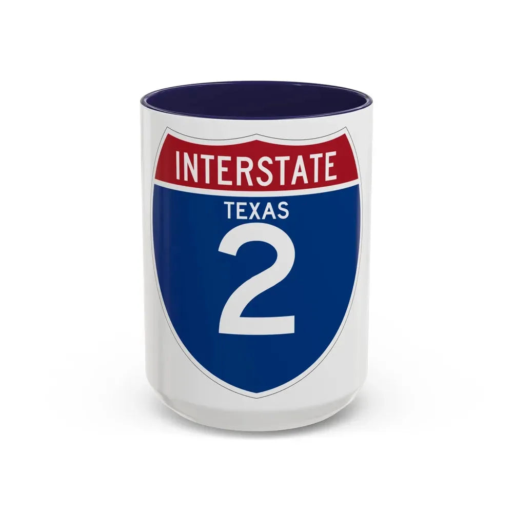 Interstate 2 (U.S. Highways) Accent Coffee Mug 15oz Navy - Go Mug Yourself