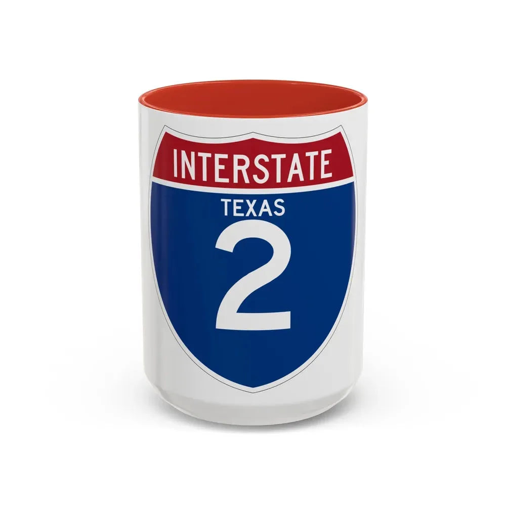 Interstate 2 (U.S. Highways) Accent Coffee Mug 15oz Red - Go Mug Yourself