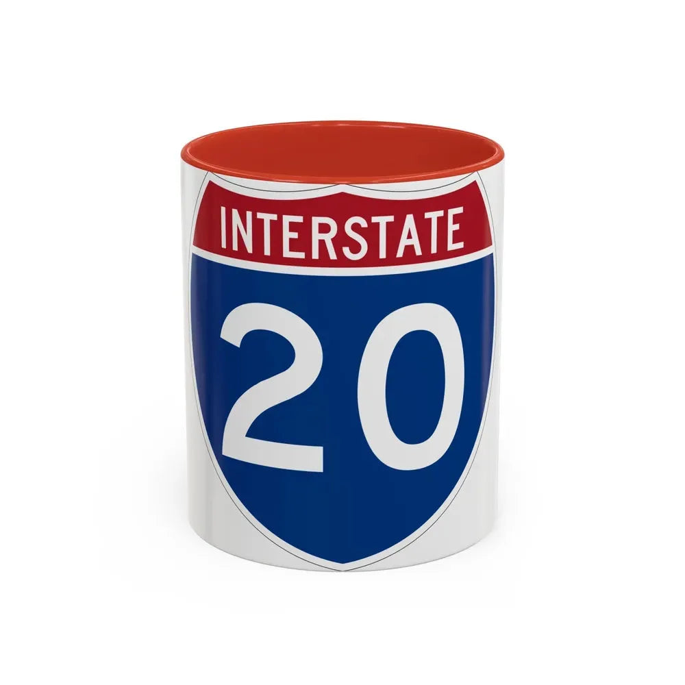 Interstate 20 (U.S. Highways) Accent Coffee Mug 11oz Red - Go Mug Yourself