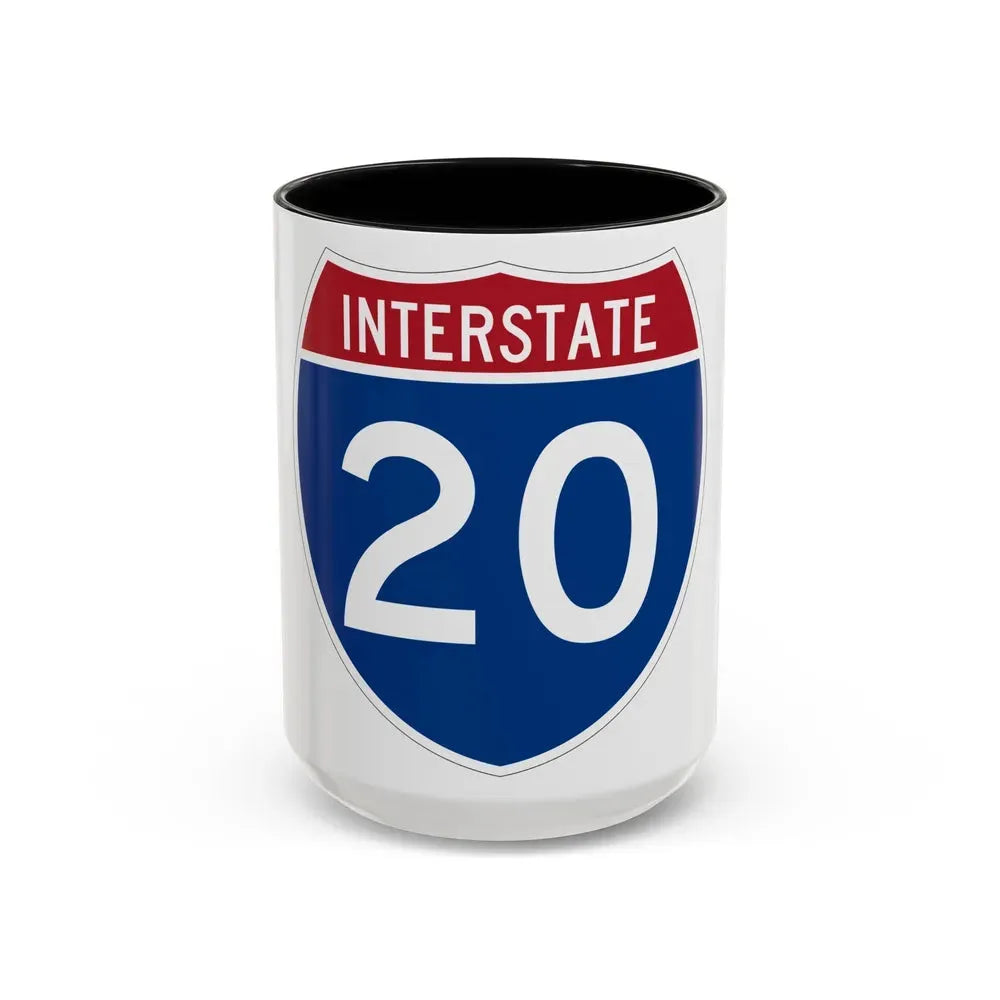 Interstate 20 (U.S. Highways) Accent Coffee Mug 15oz Black - Go Mug Yourself