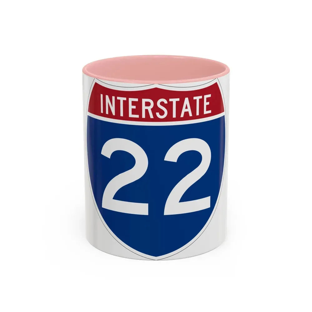 Interstate 22 (U.S. Highways) Accent Coffee Mug 11oz Pink - Go Mug Yourself