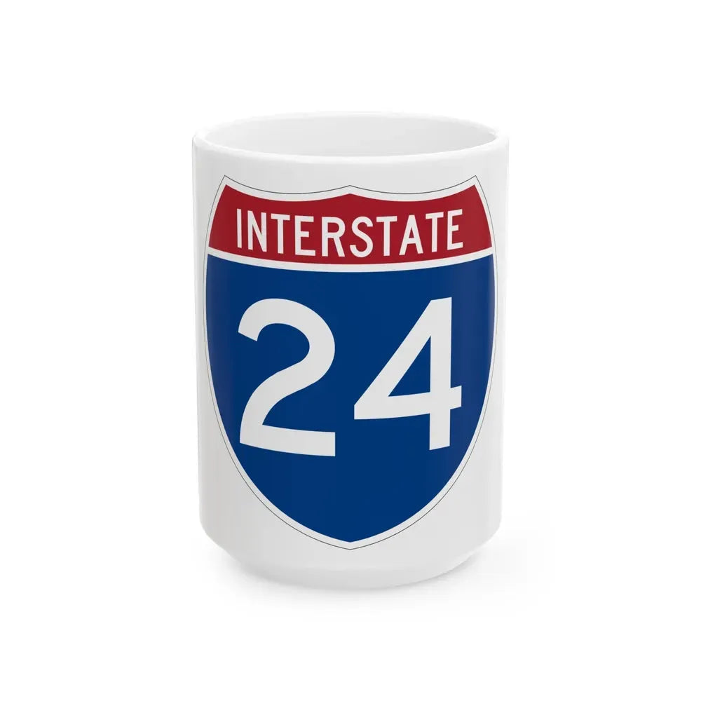 Interstate 24 (U.S. Highways) White Coffee Mug 15oz - Go Mug Yourself