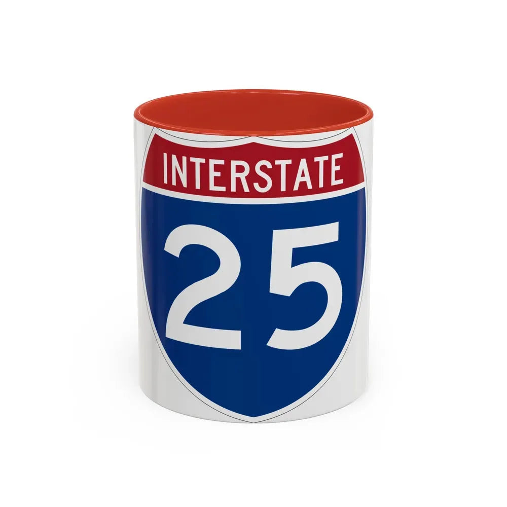 Interstate 25 (U.S. Highways) Accent Coffee Mug 11oz Red - Go Mug Yourself