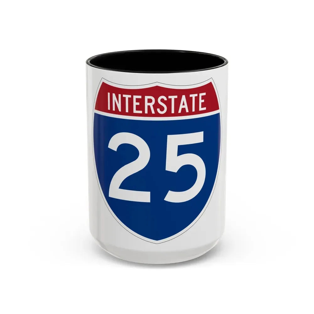 Interstate 25 (U.S. Highways) Accent Coffee Mug 15oz Black - Go Mug Yourself