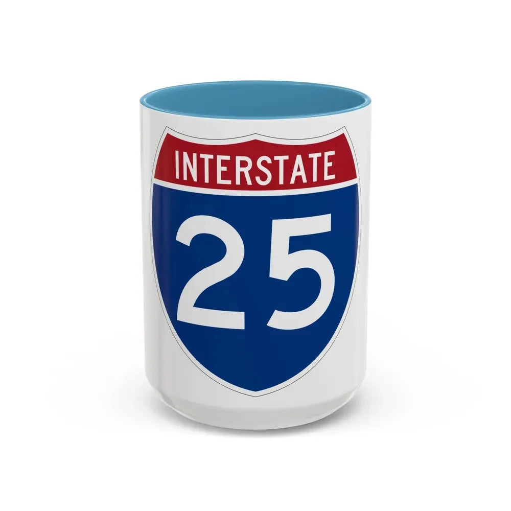 Interstate 25 (U.S. Highways) Accent Coffee Mug 15oz Light Blue - Go Mug Yourself