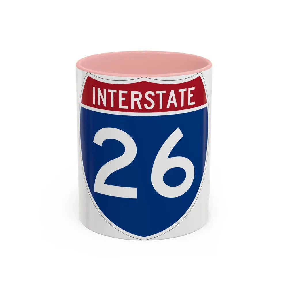 Interstate 26 (U.S. Highways) Accent Coffee Mug 11oz Pink - Go Mug Yourself