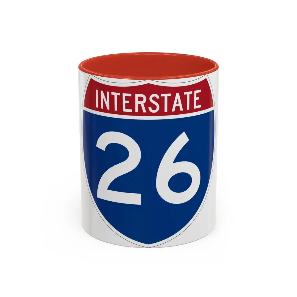 Interstate 26 (U.S. Highways) Accent Coffee Mug 11oz Red - Go Mug Yourself
