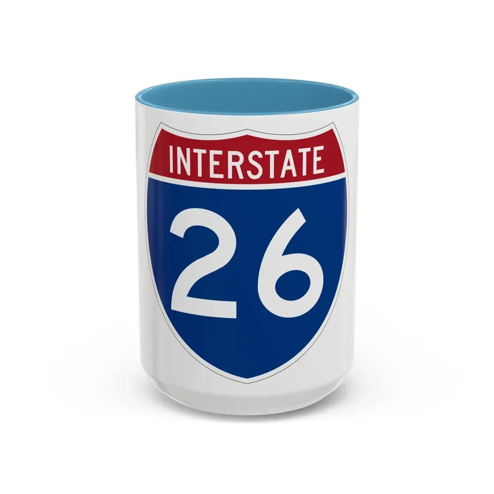 Interstate 26 (U.S. Highways) Accent Coffee Mug 15oz Light Blue - Go Mug Yourself