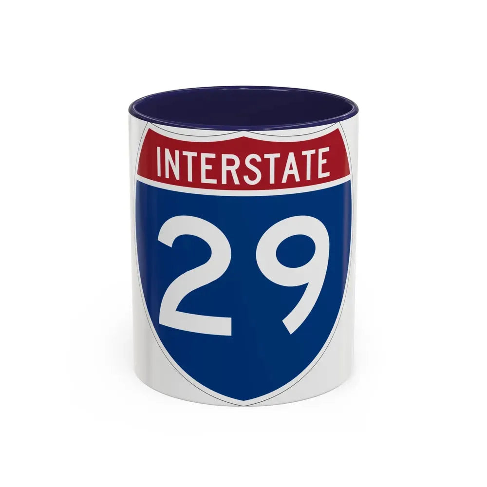 Interstate 29 (U.S. Highways) Accent Coffee Mug 11oz Navy - Go Mug Yourself