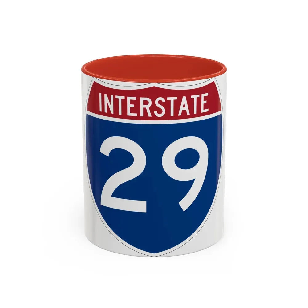 Interstate 29 (U.S. Highways) Accent Coffee Mug 11oz Red - Go Mug Yourself