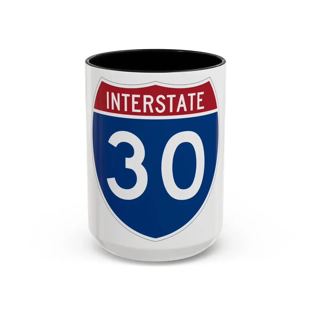 Interstate 30 (U.S. Highways) Accent Coffee Mug 15oz Black - Go Mug Yourself