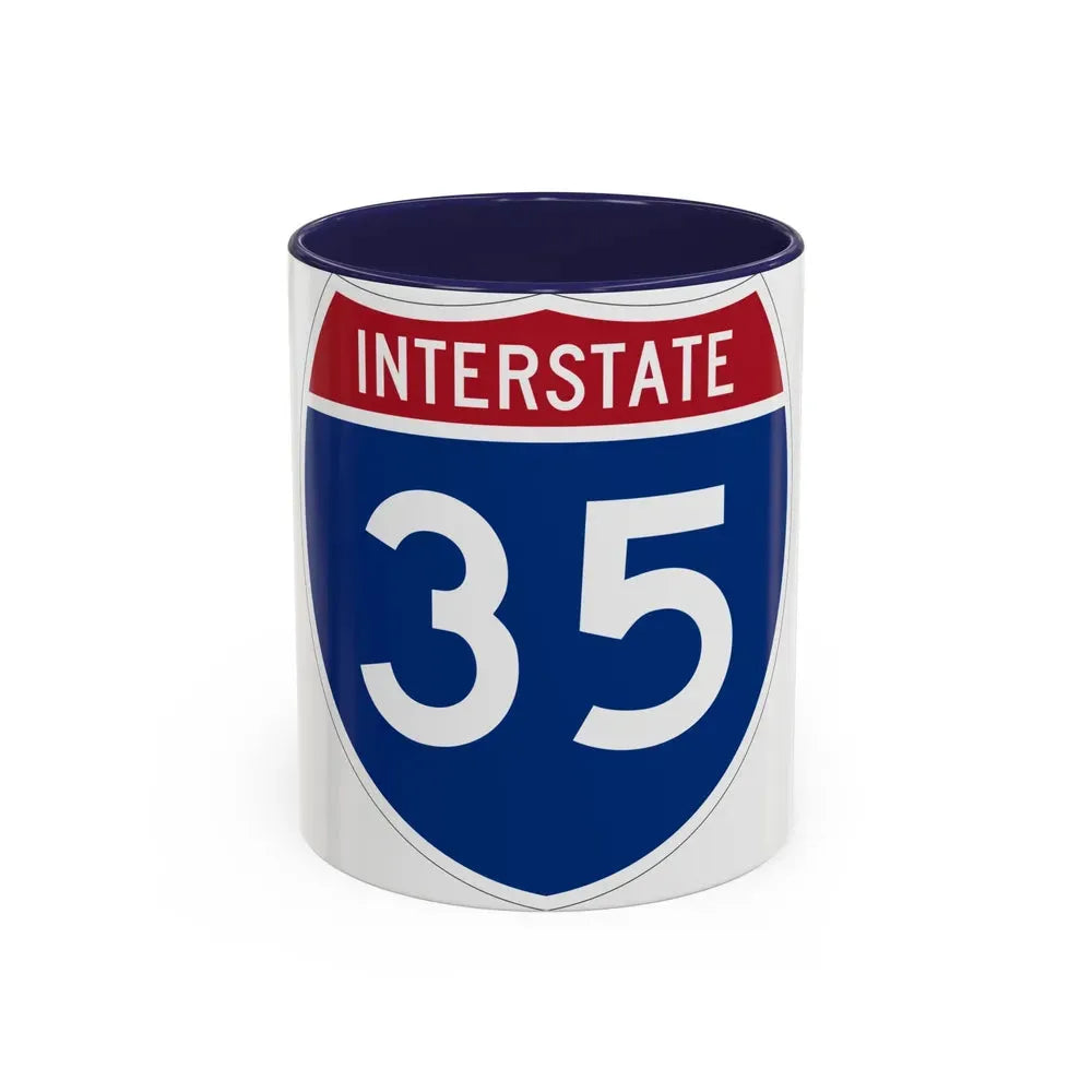 Interstate 35 (U.S. Highways) Accent Coffee Mug 11oz Navy - Go Mug Yourself