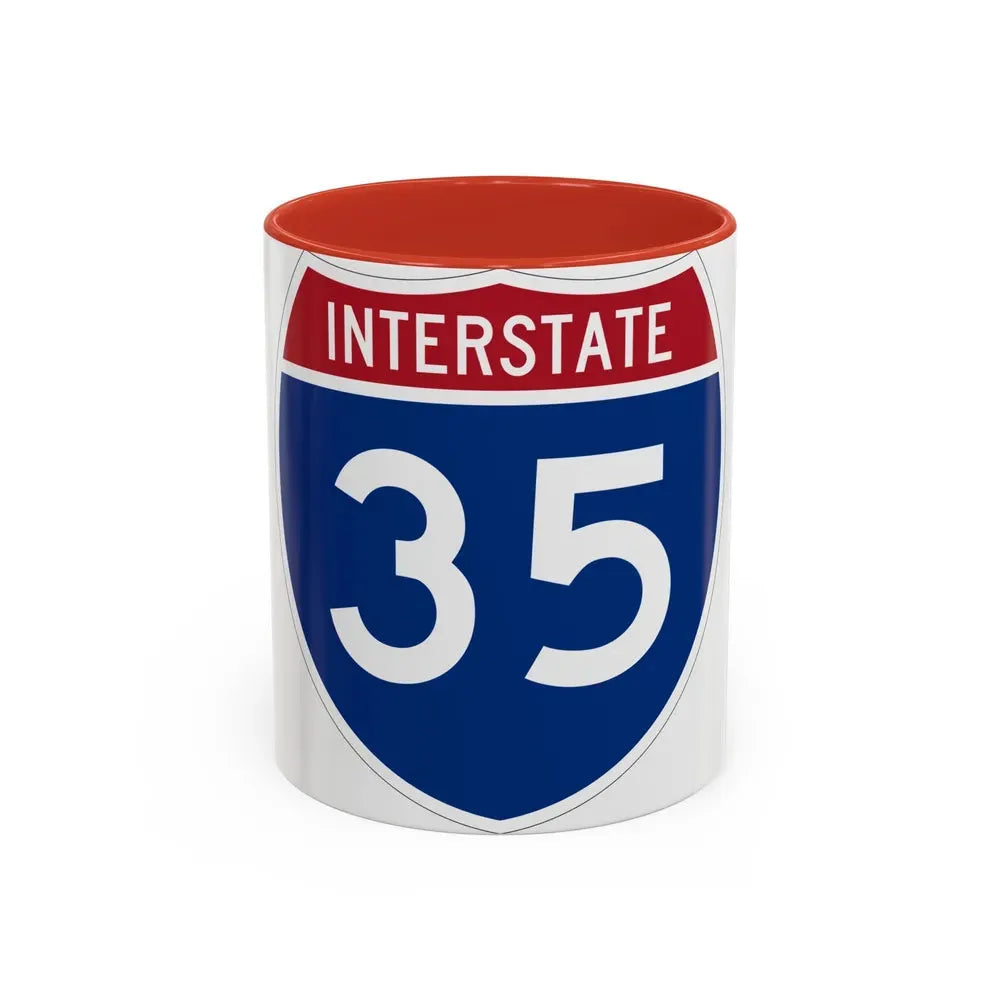 Interstate 35 (U.S. Highways) Accent Coffee Mug 11oz Red - Go Mug Yourself