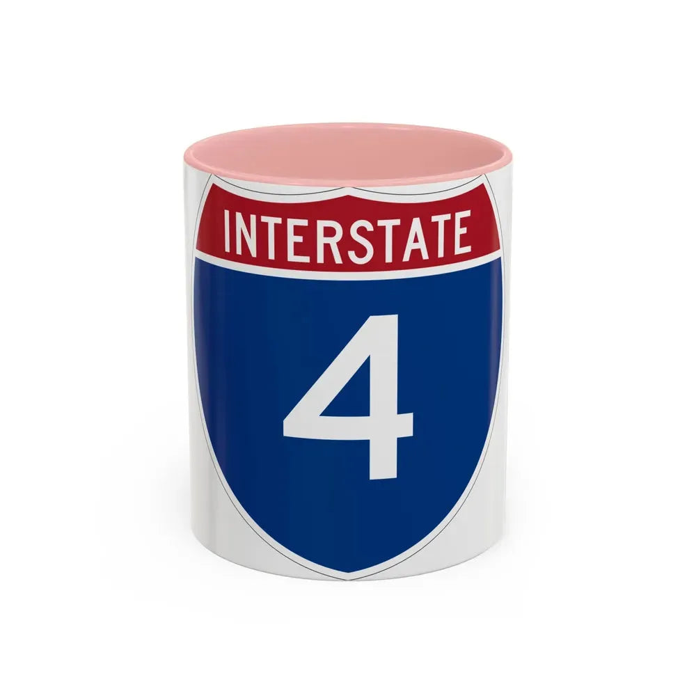 Interstate 4 (U.S. Highways) Accent Coffee Mug 11oz Pink - Go Mug Yourself