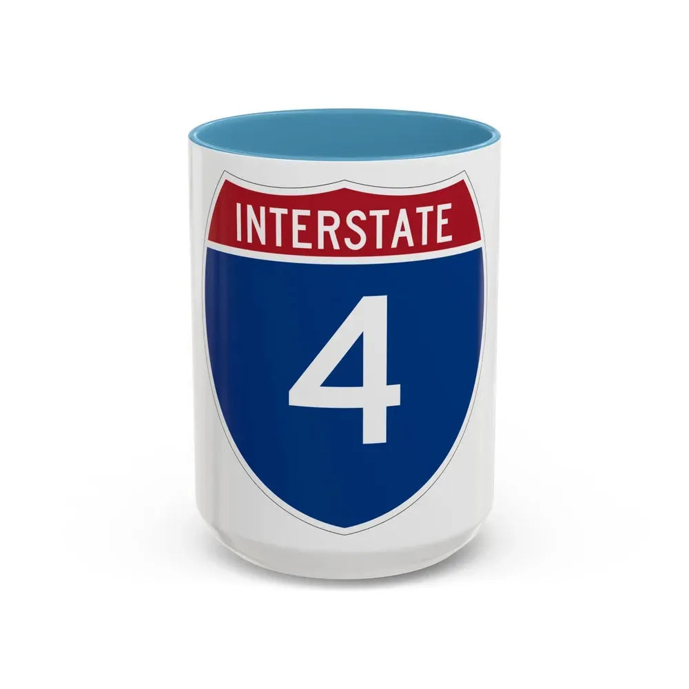 Interstate 4 (U.S. Highways) Accent Coffee Mug 15oz Light Blue - Go Mug Yourself