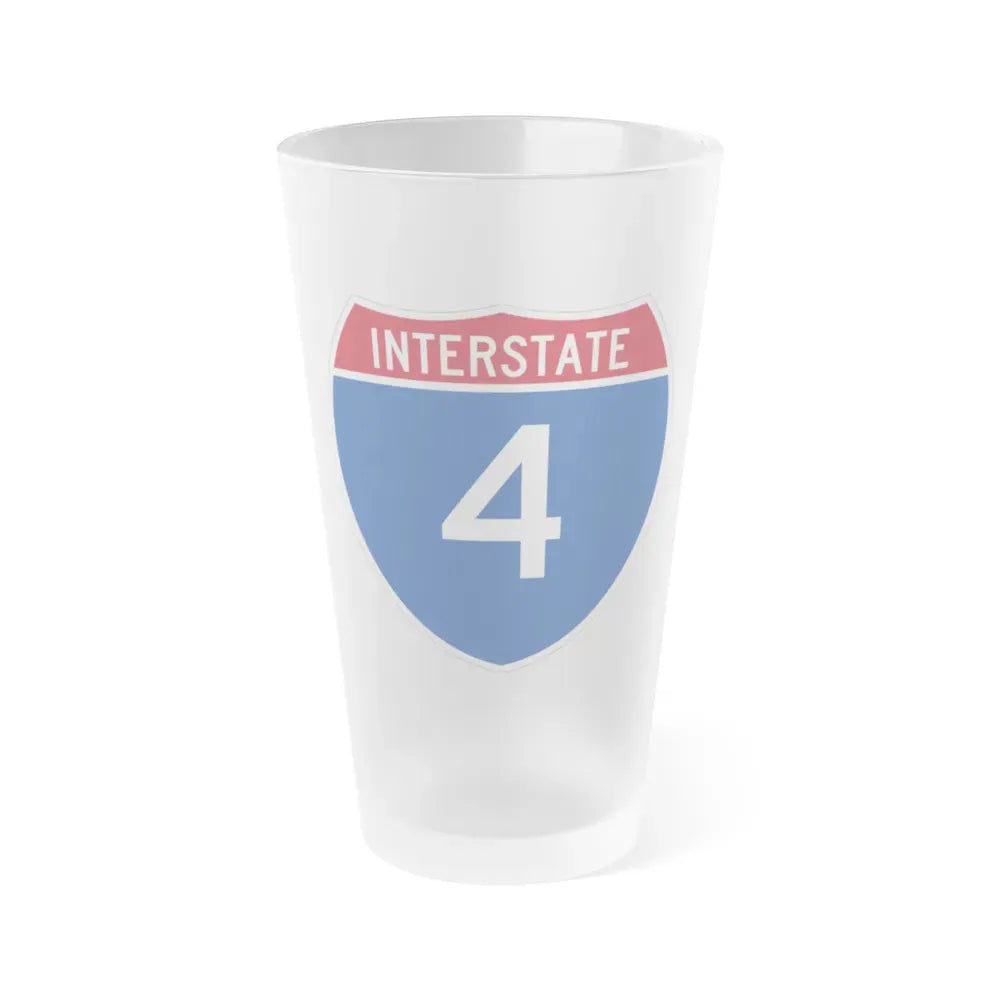 Interstate 4 (U.S. Highways) Frosted Pint Glass 16oz 16oz Frosted - Go Mug Yourself