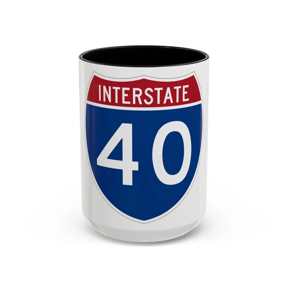 Interstate 40 (U.S. Highways) Accent Coffee Mug 15oz Black - Go Mug Yourself
