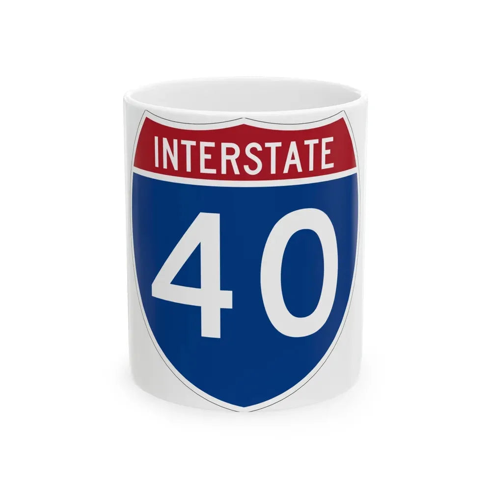 Interstate 40 (U.S. Highways) White Coffee Mug 11oz - Go Mug Yourself