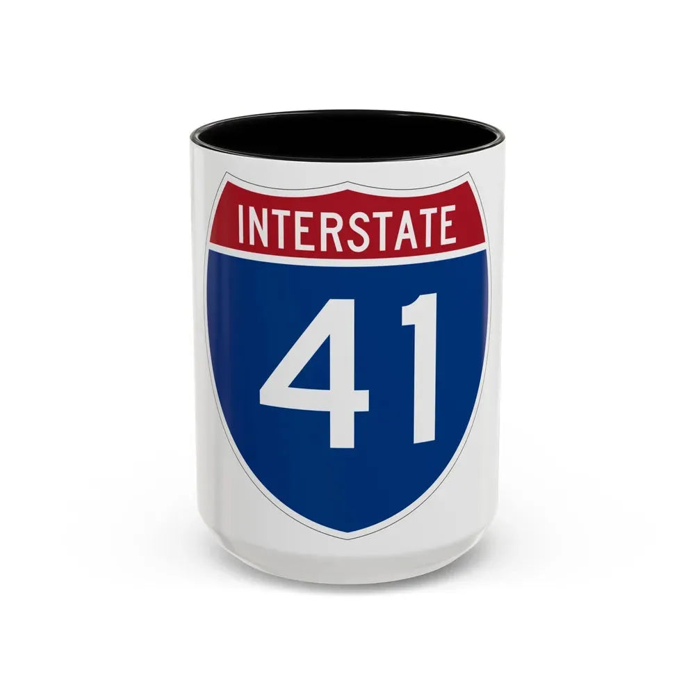 Interstate 41 (U.S. Highways) Accent Coffee Mug 15oz Black - Go Mug Yourself
