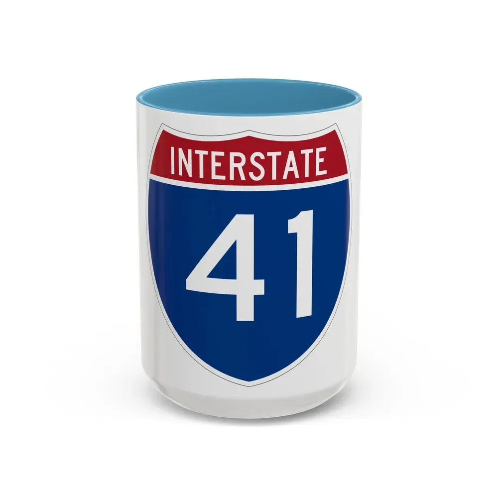 Interstate 41 (U.S. Highways) Accent Coffee Mug 15oz Light Blue - Go Mug Yourself