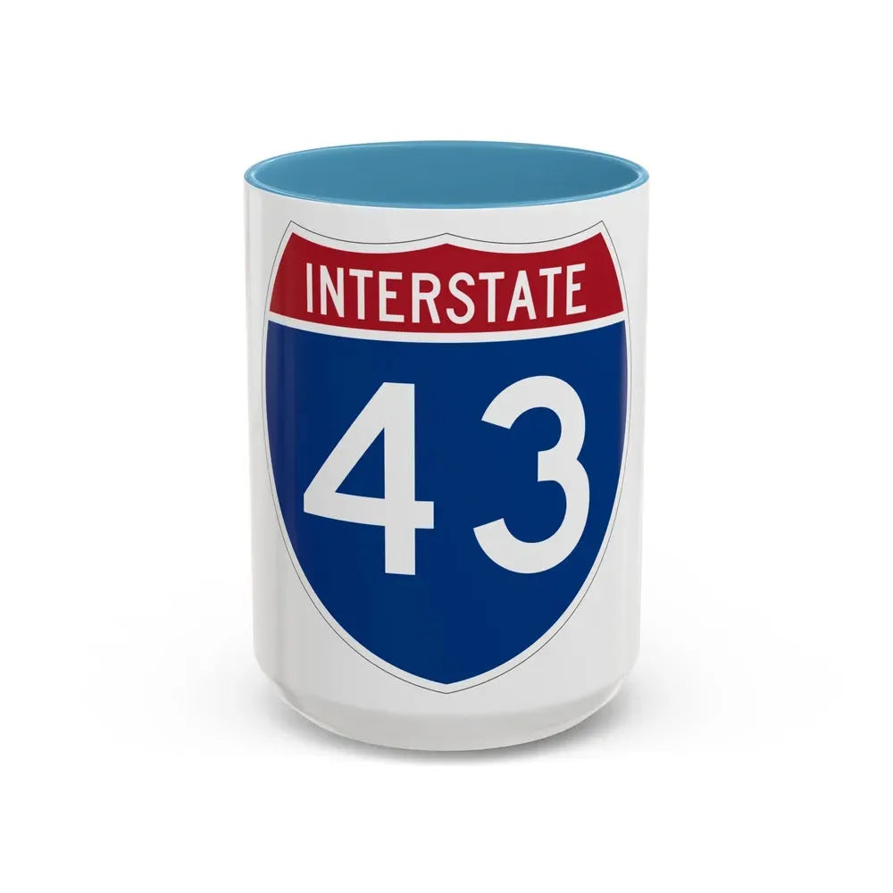 Interstate 43 (U.S. Highways) Accent Coffee Mug 15oz Light Blue - Go Mug Yourself