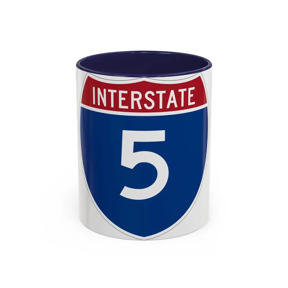 Interstate 5 (U.S. Highways) Accent Coffee Mug 11oz Navy - Go Mug Yourself