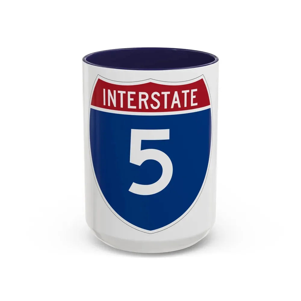 Interstate 5 (U.S. Highways) Accent Coffee Mug 15oz Navy - Go Mug Yourself