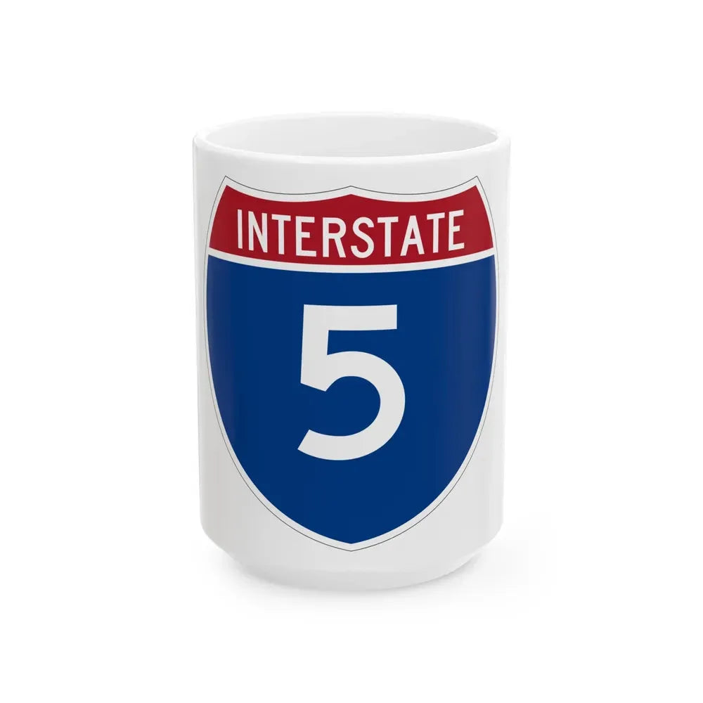 Interstate 5 (U.S. Highways) White Coffee Mug 15oz - Go Mug Yourself