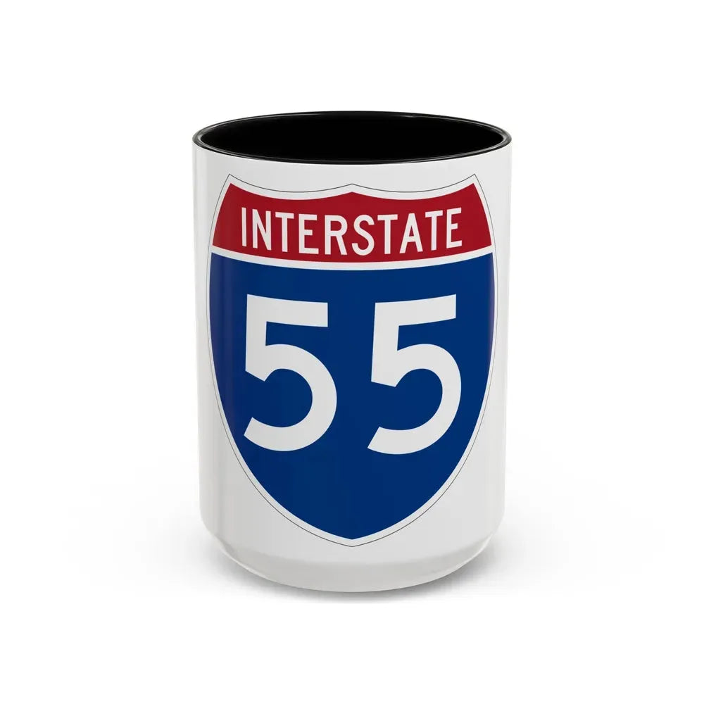 Interstate 55 (U.S. Highways) Accent Coffee Mug 15oz Black - Go Mug Yourself
