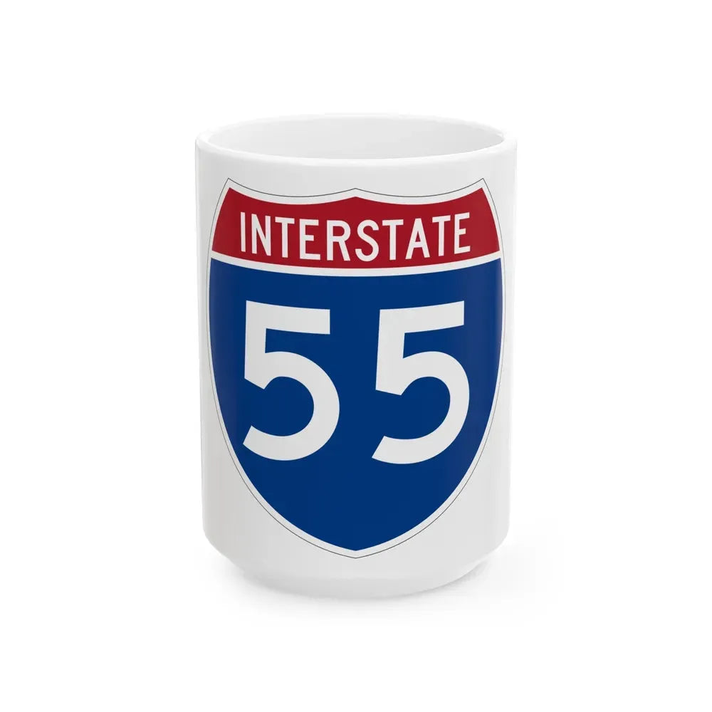 Interstate 55 (U.S. Highways) White Coffee Mug 15oz - Go Mug Yourself