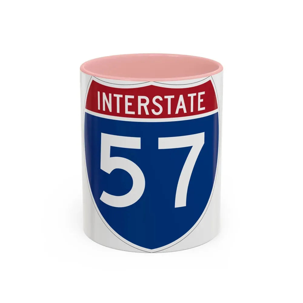 Interstate 57 (U.S. Highways) Accent Coffee Mug 11oz Pink - Go Mug Yourself