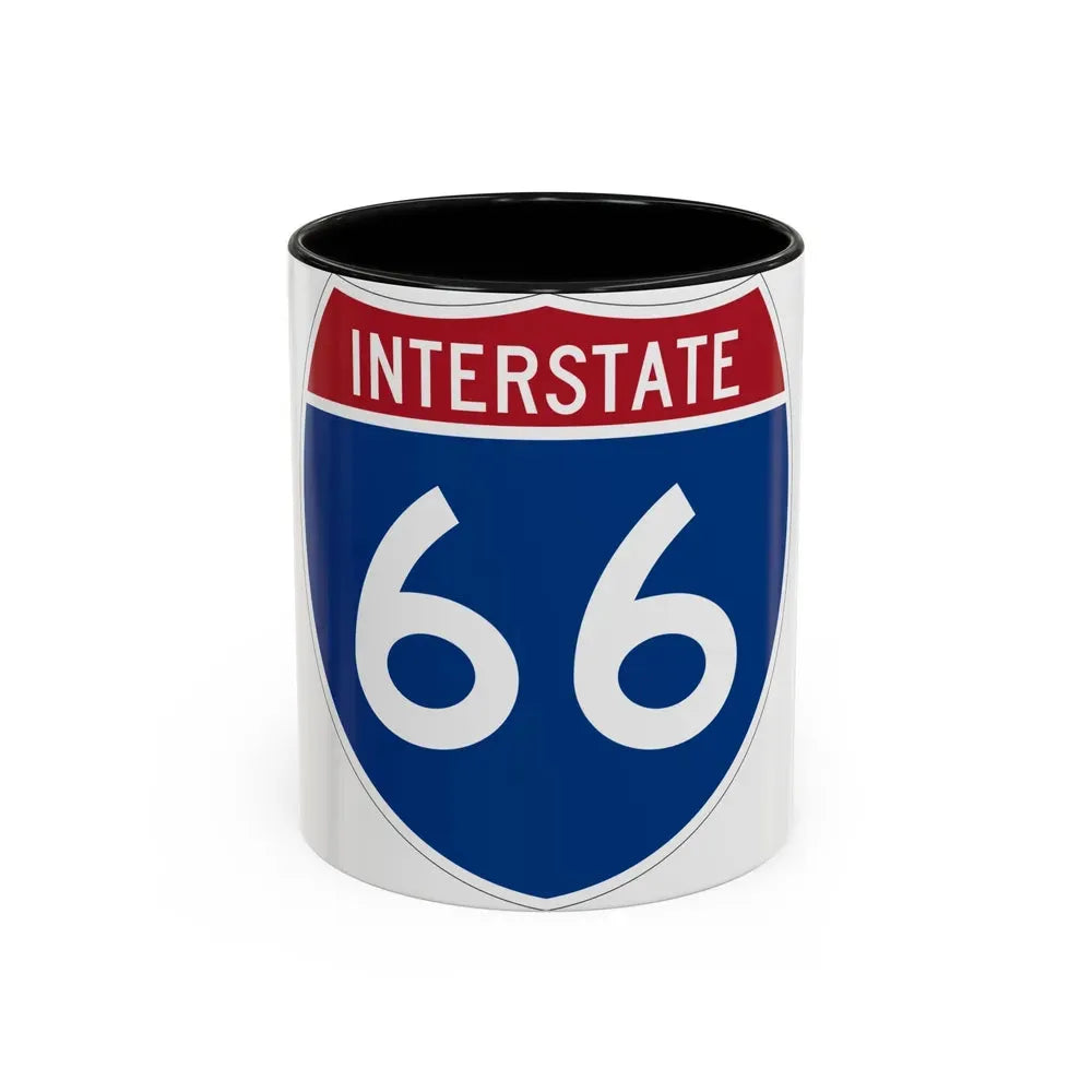 Interstate 66 (U.S. Highways) Accent Coffee Mug 11oz Black - Go Mug Yourself